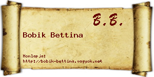 Bobik Bettina névjegykártya